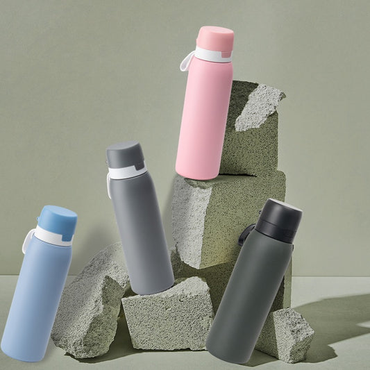 Stainless Steel Portable Outdoor Hiking Camping Drinking Self Filtering Activated Carbon Filtered Water Bottle